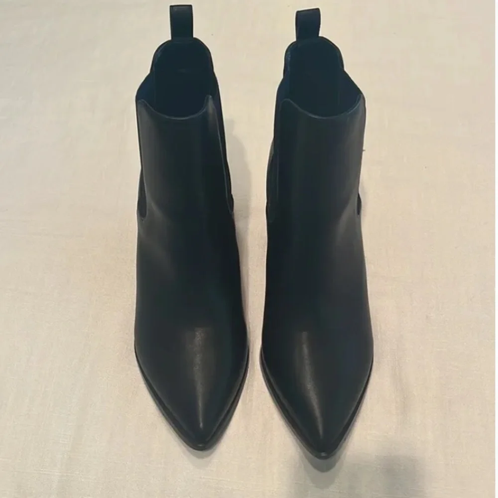 NEW ASOS RAID Vienna black heeled chelsea boots US 9 UK 7 Block Pointy - Picture 4 of 7